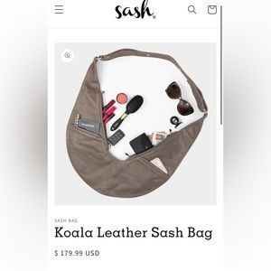 100% Genuine Leather Gray Sash Bag